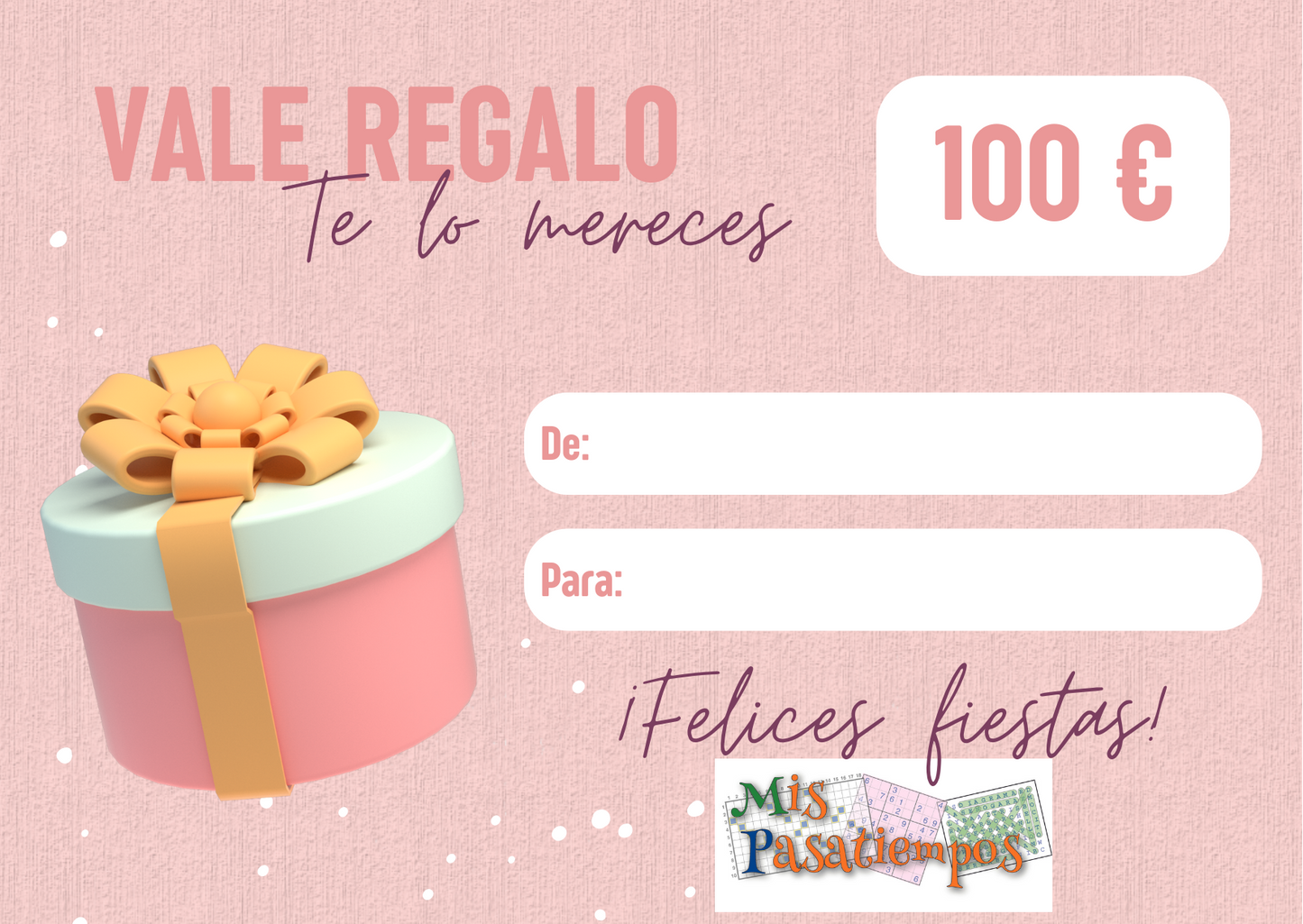 MisPasatiempos.es Tarjeta Rosa